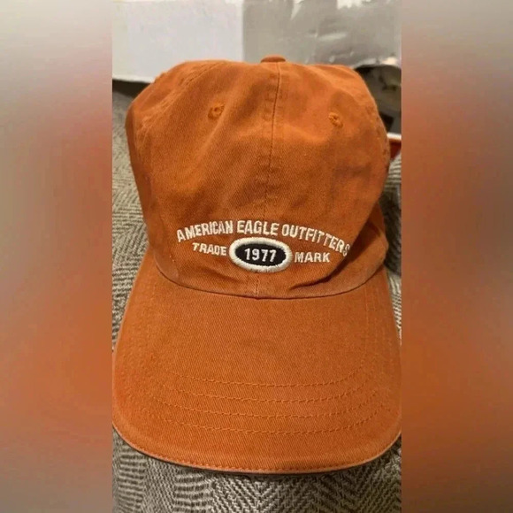 VTG Y2K AEO American Eagle Outfitters Orange Ball Cap Hat Men’s Accessories GUC - Picture 1 of 1